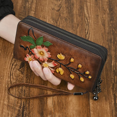 Women's Fashion Double Zipper Long Wallet