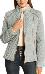 Women's Stand Collar Lightweight Quilted Jacket