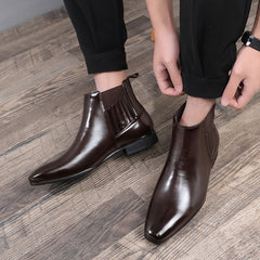 Pointed Toe Chelsea-style Men Fashion Shoes
