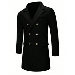 Casual Double-breasted Wool Coat
