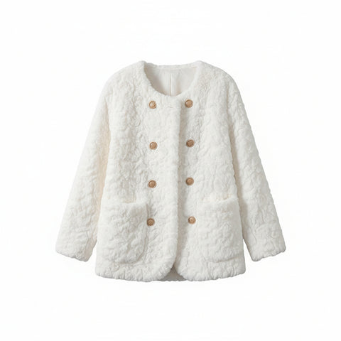 Casual Lamb Wool Coat For Women