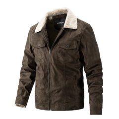 Men's Suede Top Cashmere Lapel Jacket