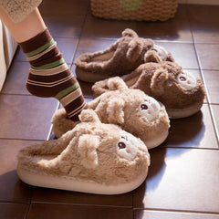 Non-slip Warm And Thick-soled Plush Slippers