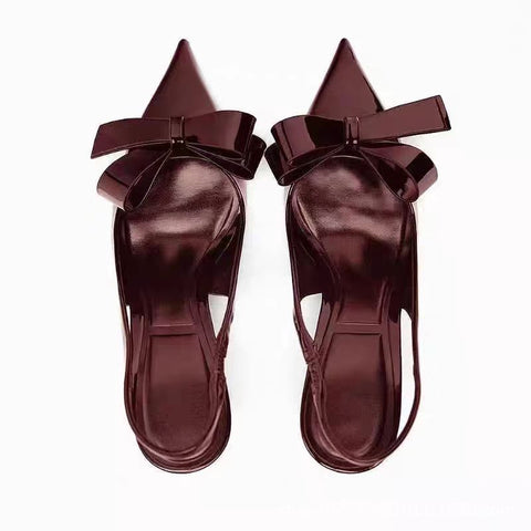 Patent Leather Women's Open-back High Heels