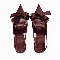 Patent Leather Women's Open-back High Heels