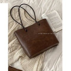 Retro Minimalist Tote Bag Versatile Large-capacity Shoulder Bag