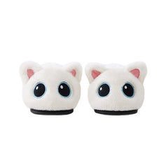 Little Black Cat Floor Cotton Slippers Fleece Lining For Extra Warmth