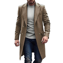 Casual Double-breasted Wool Coat