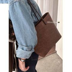 Retro Minimalist Tote Bag Versatile Large-capacity Shoulder Bag