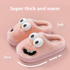 Warm Indoor Cartoon Big Eye Dog Cotton Slippers