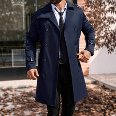 Mens Mid-length Double-breasted Coat