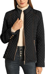 Women's Stand Collar Lightweight Quilted Jacket