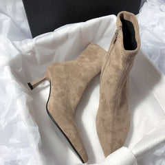 Fashion Versatile Pointed Toe Slim Ankle Boots