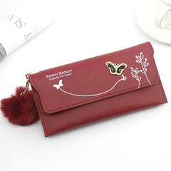 Ladies' Long Wallet With Butterfly Flowers