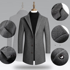 Autumn And Winter Woolen Trench Coat Men