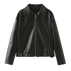 Fashion Casual Long Sleeve Leather Jacket