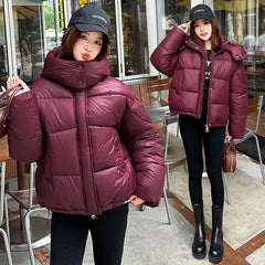 Elegant Fluffy Hooded Puffer Jacket