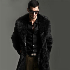 Collar Imitation Fur Coat