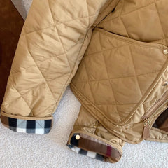 Retro Plaid Stitching Leather Jacket