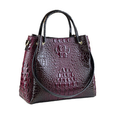 Crocodile-Print Women's Shoulder Bag