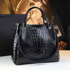 Crocodile-Print Women's Shoulder Bag