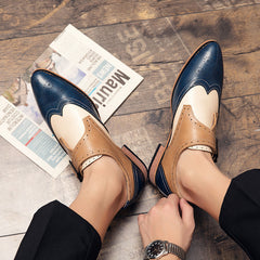 Men's Colour Leather Shoes Fashion Trend