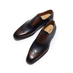 Leather Shoes Men's Oxford Toe Layer