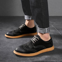 Leather Low Top Breathable Men's Shoes