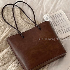 Retro Minimalist Tote Bag Versatile Large-capacity Shoulder Bag