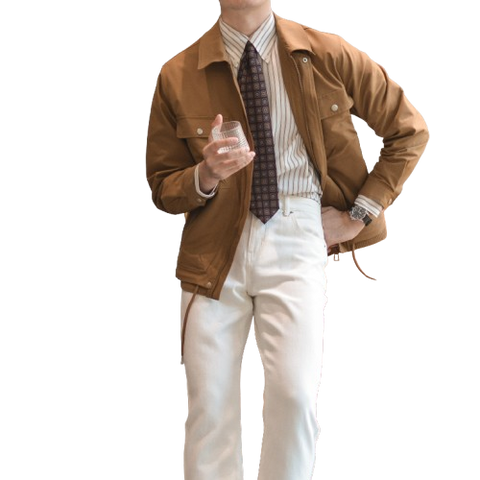 Caramel Multi-pocket Casual Jacket
