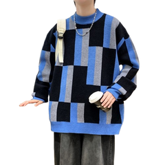 Mock-neck Stripes Sweater Men