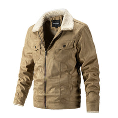 Men's Suede Top Cashmere Lapel Jacket