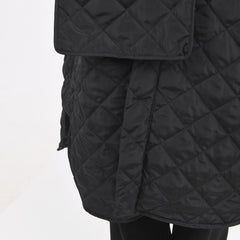 Trendy Scarf Collar Design Quilted Jacket