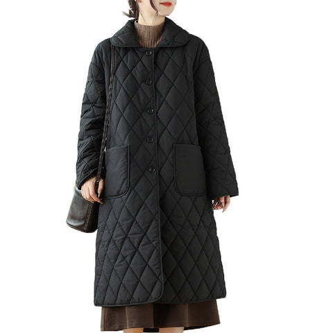 Slim-fit Mid-length Black Quilted Jacket