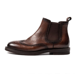 New Chelsea Brogue Carved Leather Shoes