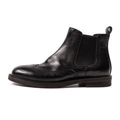 New Chelsea Brogue Carved Leather Shoes