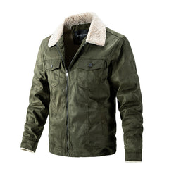 Men's Suede Top Cashmere Lapel Jacket