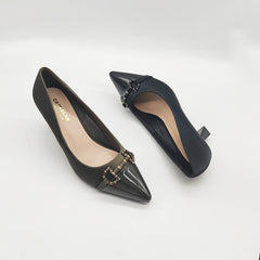 Leather Belt-buckle Peep-toe Stiletto Pumps