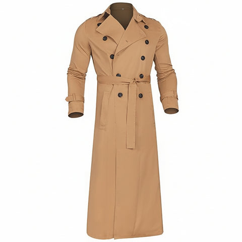 Large Lapel Double Breasted Belt Coat