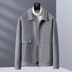 Casual Knitted Polo Collar Jacket Men