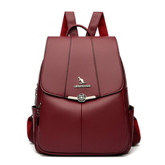 New Women's Backpack PU Soft Leather