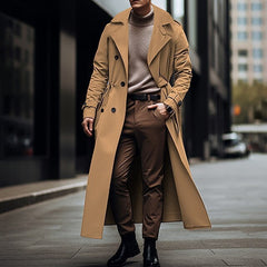 Large Lapel Double Breasted Belt Coat
