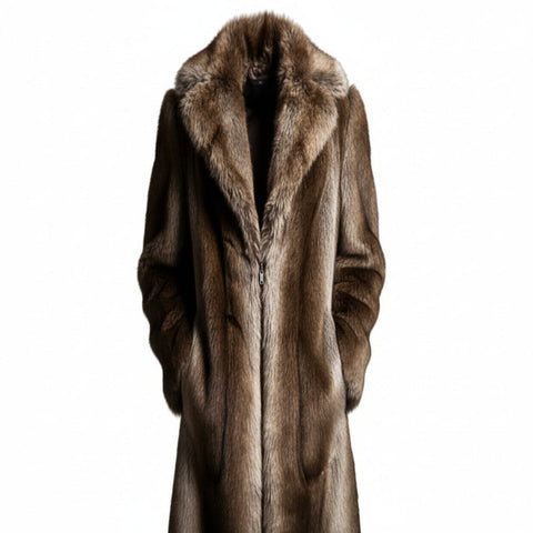 Collar Imitation Fur Coat