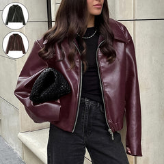 Fashion Casual Long Sleeve Leather Jacket