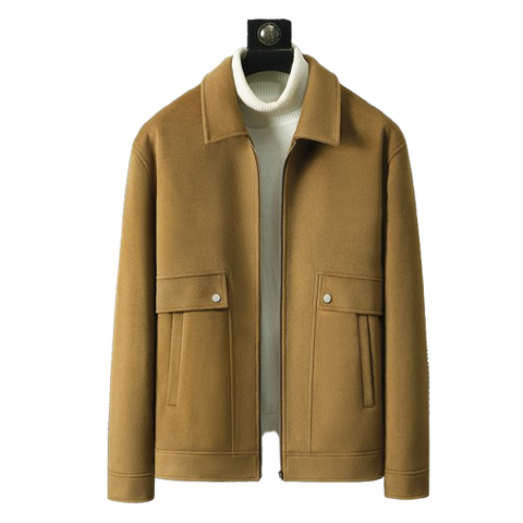 Casual Knitted Polo Collar Jacket Men