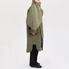 Trendy Scarf Collar Design Quilted Jacket