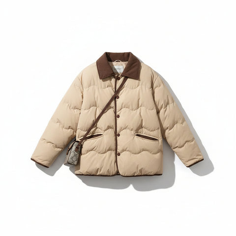 Vintage Short Down Cotton Jacket Women