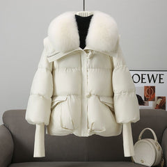 Loose Lapels Sense Puffer Jacket Coat