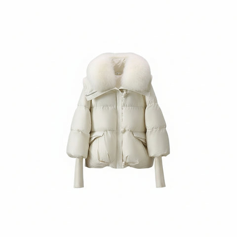 Loose Lapels Sense Puffer Jacket Coat