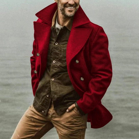 Cotton Double Breasted Casual Coat
